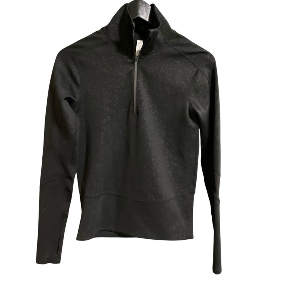 Lululemon Run to Reset Half Zip Size XXS XS Black Speckle Emboss Pullover